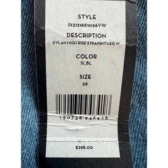 VERONICA BEARD WOMENS 26 DYLAN HIGH RISE STRAIGHT LEG CUFFED ANKLE JEANS BLUE - Picture 13 of 13